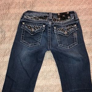 Girls bedazzled Miss Me bootcut jeans